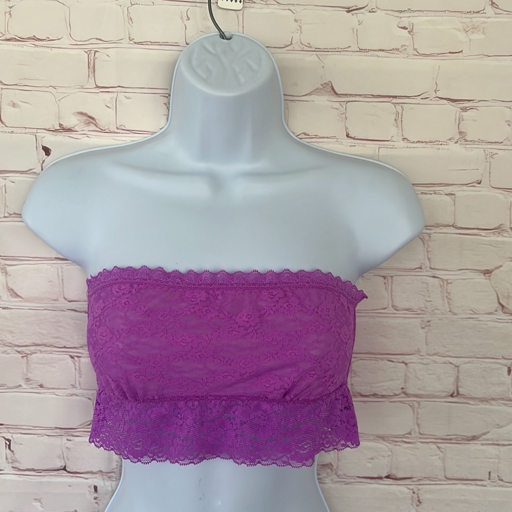 Pink VS purple Lace bandeau top size medium